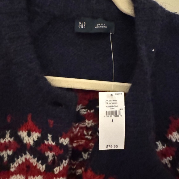 GAP Red and Navy Geometric Cardigan - Picture 4 of 4